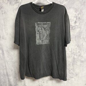 Vintage Zombie Bunnies Doe Might Fine T Shirt Mens 2XL 24.5x28.5 Skate Y2K